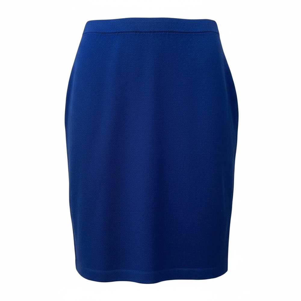 St. John Cobalt Blue Santana Knit Elastic Waist Quiet Luxury Pencil Skirt sz 4